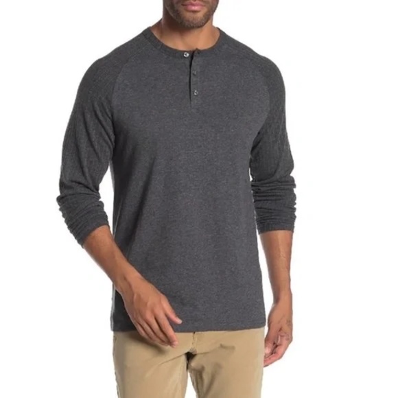 Ben Sherman Mens Thermal Long Sleeve Henley Shirt in Heather Grey Size X… - Picture 1 of 9